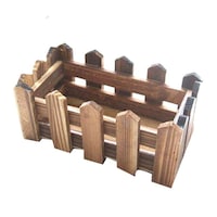 Picture of Wooden Fence for Artificial Plants, Brown