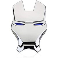 Picture of Metallic Iron Man Mask Car Sticker, Silver