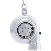 Picture of Zinc Alloy Metal LED Turbo Metallic Keychain, Silver