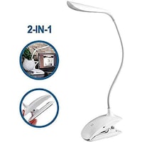 Picture of USB Rechargeable and Dimmable Clamp Clip LED Desk Lamp, 600 mAh