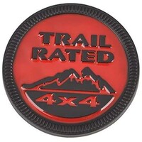 Picture of Jeep Trail Rated Car Emblem Sticker, Black/Red