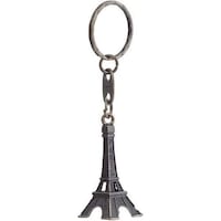 Picture of Zinc Alloy Metal Paris Eiffel Tower Keychain, Black