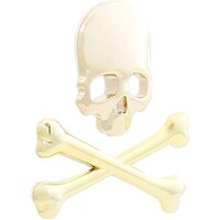 Picture of Skull with Bones Car Sticker, Gold