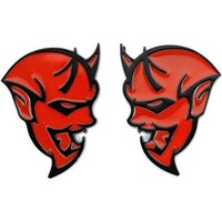 Picture of Dodge Demon Head Left & Right Emblems, Red/Black