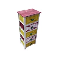 Picture of Retro Style Wooden 5 Drawer Cabinet, Multicolour