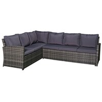 Picture of Outdoor Garden Rattan 6 Seater Sofa Set, Navy Blue
