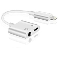 Picture of Ebasy Dual Lightning Headset Audio & Charging Cable Adapter for Iphone, White