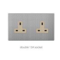 Picture of V3 golden stainless double 13A socket 13A Socket V3-018