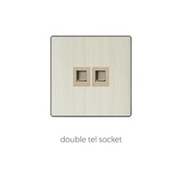 Picture of Golden Aluminum Double Tel Socket, V3-027