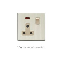 Picture of Golden Aluminum 15A Socket  with Switch, V3-022