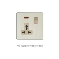 Picture of Golden Aluminum MF Socket with Switch, V3-023