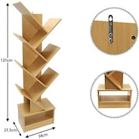 Picture of 7 Tier Wooden Tree Design Magazine Shelf Rack
