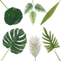 Picture of Artificial Lotus leaf, Faux Palm & Ferns Branch Decor Set, 12Pcs