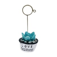 Picture of Blue Plant Design Ceramic Business Card and Photo Holder, Multi Color