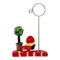 Picture of Plant Designed Ceramic Business Card and Photo Holder, Multi Color