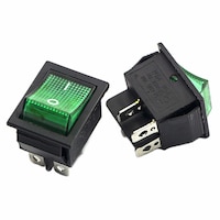 Picture of KCD4 Square Rocker Switch with Light 4Pin
