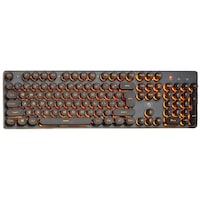 Picture of Steampunk Retro Backlit Gaming Keyboard - K100, Black & Orange