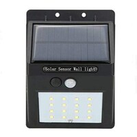Picture of Solar Powered Waterproof 16 LED Wall Lamp with Motion Sensor, Black