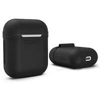 Picture of Shock Proof Silicone Apple AirPod Charging Case Cover with Lid, Black