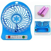 Picture of Rechargable Desk Fan with LED Light, Blue