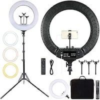 Picture of Selfie Ring Light Mobile Tripod Stand with Remote Control, 21inch