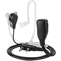 Picture of 2 Pin Ptt Mic Headset Covert Acoustic Tube In-Ear Earpiece, Black