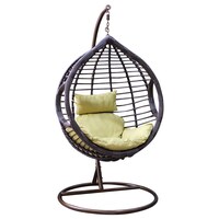 Picture of Rattan Swing Chair With Cushion, Brown & Green