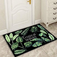 Picture of Tropical Leaves Design Door Non-Slip Absorbent Floor Mat - 50 x 80 cm