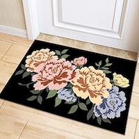 Picture of Flower Print Non-Slip Absorbent Door Floor Mat, M000018, 80x120 cm