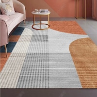 Picture of Non-Slip Absorbent Soft Living Room Carpet, Orange & Grey
