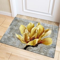 Picture of Printed Flower Absorbent Non-Slip Door Mat, Yellow