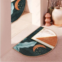 Picture of Semicircle Half Moon Absorbent Non-Slip Door Mat, Multi Colour