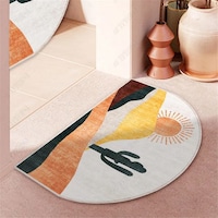 Picture of Semicircle Sun Rise Absorbent Non-Slip Door Mat, Multi Colour