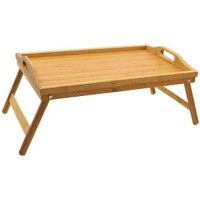 Picture of Bamboo Bed Serving Tray with Folding Legs, Brown