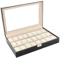 Picture of 24 Compartment Watches and Jewelry Storage Box, Black