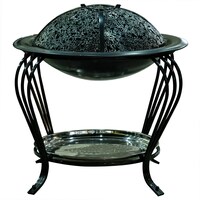 Picture of Outdoor Garden Small Round Fire Pit With Cover - Black