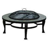 Picture of Outdoor Garden Round Fire Pit With Cover - Bronze