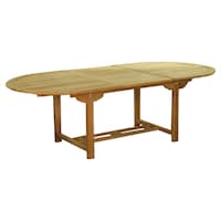 Picture of Outdoor Teak Wood Extendable Oval Dining Table - Brown