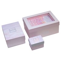 Picture of Pink Dream Storage Gift Box, White - Set Of 3