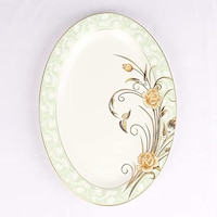 Picture of Porcelain Dishware Set, 115 pcs, Ivory & Green