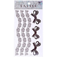 Picture of Ribbon Temporary Tattoo for Girls, RF07 - Black