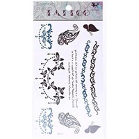 Picture of 3 Leaf Temporary Tattoo for Girls, RF23 - Black and Blue