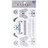 Picture of Skeleton Butterfly Temporary Tattoo for Girls, RF25 - Black and Blue