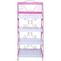 Picture of Phoenix Storage 4 Layer Metal Tray, Pink and White
