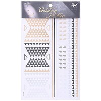 Picture of Arrow Pyramid Golden Tattoo - GT004, Gold, Silver and Black