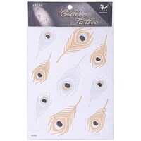 Picture of Peacock Feather Golden Tattoo - GT005, Gold and Silver