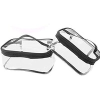 Picture of Tenghoda Portable Cosmetic Square Organizer Bag, Clear - Set Of 2
