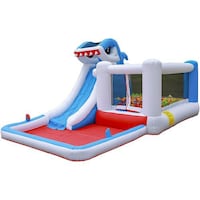 Picture of Inflatable Water Park Baby Shark Bouncy Slide, Multi Color