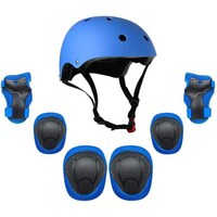 Picture of 7 in 1 Adjustable Kids Skating Helmet and Pads Set, Blue, 7 pcs