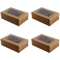 Picture of Fufu Kraft Paper Cupcake Box with 6 Cavities, 10 Pieces